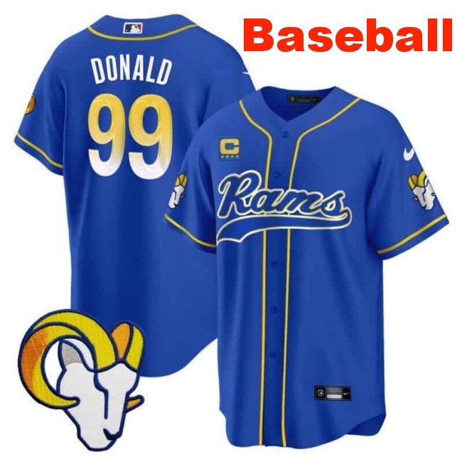 Men's Los Angeles Rams #99 Aaron Donald Baseball Royal Nike Limited Stitched Jersey