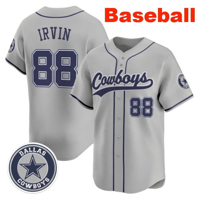 Men's Dallas Cowboys #88 Michael Irvin Baseball Nike Limited Stitched Jersey Grey