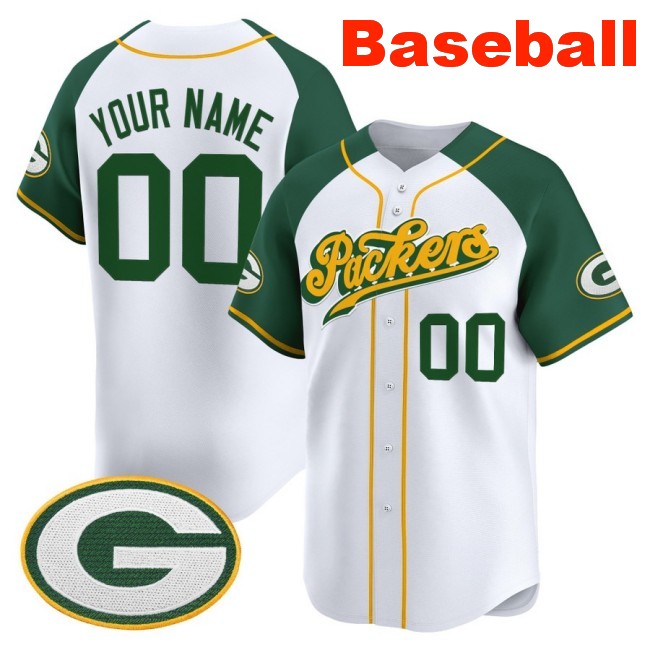 Nike Green Bay Packers Custom Baseball 2025 Limited V2 Stitched Jersey Green Alternate