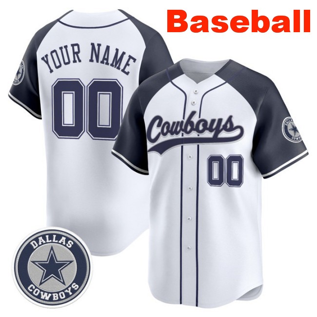 Nike Dallas Cowboys Custom Baseball 2025 Limited Stitched Jersey Navy Alternate