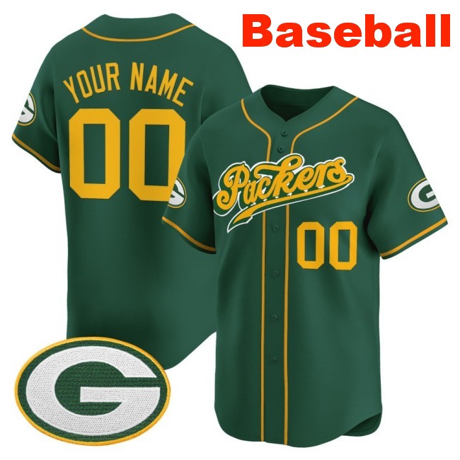 Nike Green Bay Packers Custom Baseball 2025 Limited V2 Stitched Jersey Green
