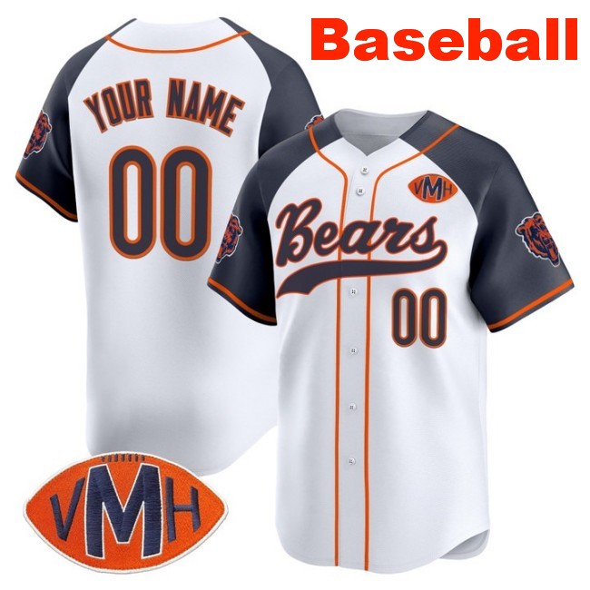Nike Chicago Bears Custom Baseball 2025 Limited Stitched Jersey Navy Alternate