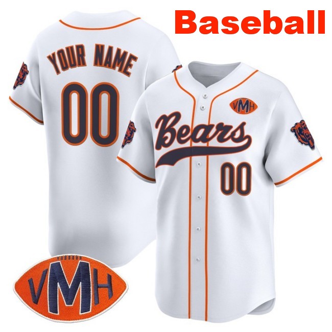 Nike Chicago Bears Custom Baseball 2025 Limited Stitched Jersey White