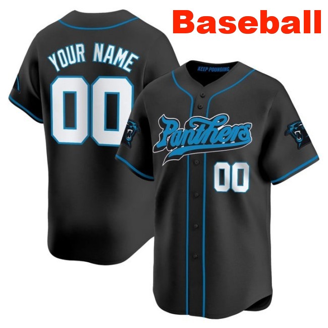 Nike Carolina Panthers Custom Baseball 2025 Limited Stitched Jersey Black