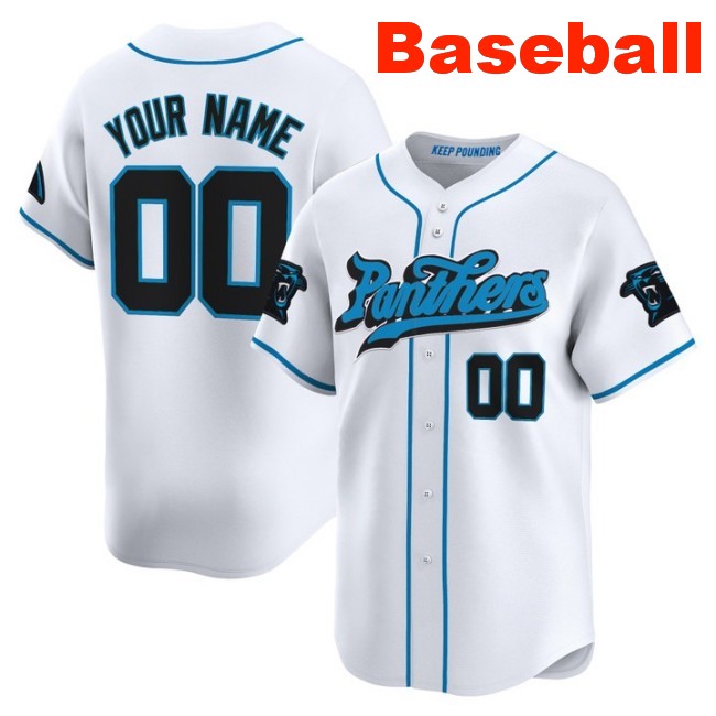 Nike Carolina Panthers Custom Baseball 2025 Limited Stitched Jersey White
