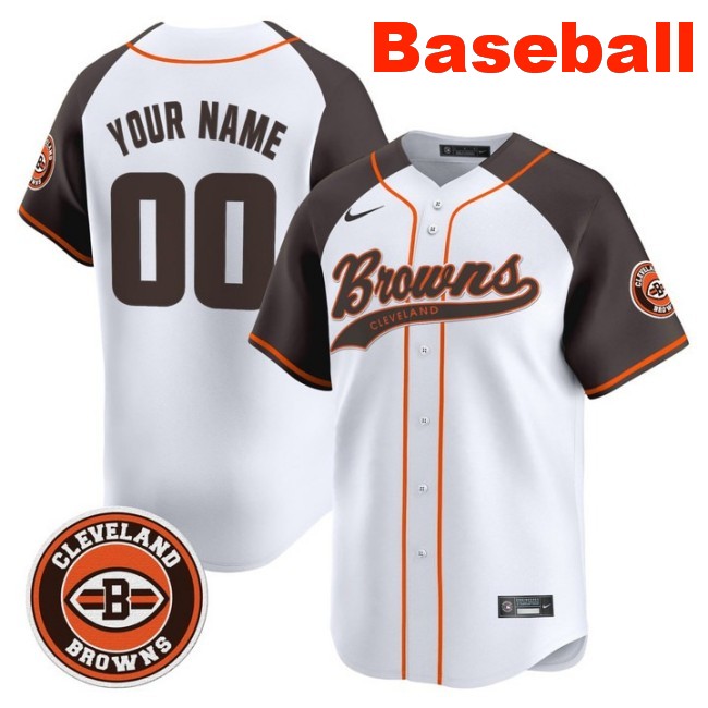 Nike Cleveland Browns Custom Baseball 2025 Vapor Limited Stitched Jersey Alternate