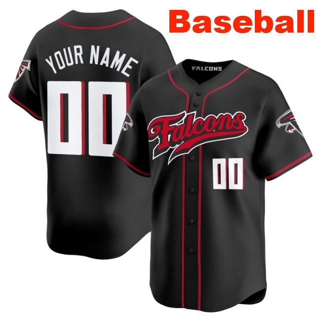 Nike Atlanta Falcons Custom Baseball 2025 Limited Stitched Jersey Black