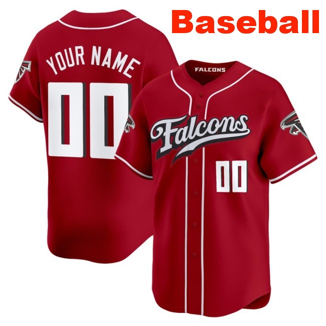 Nike Atlanta Falcons Custom Baseball 2025 Limited Stitched Jersey Red