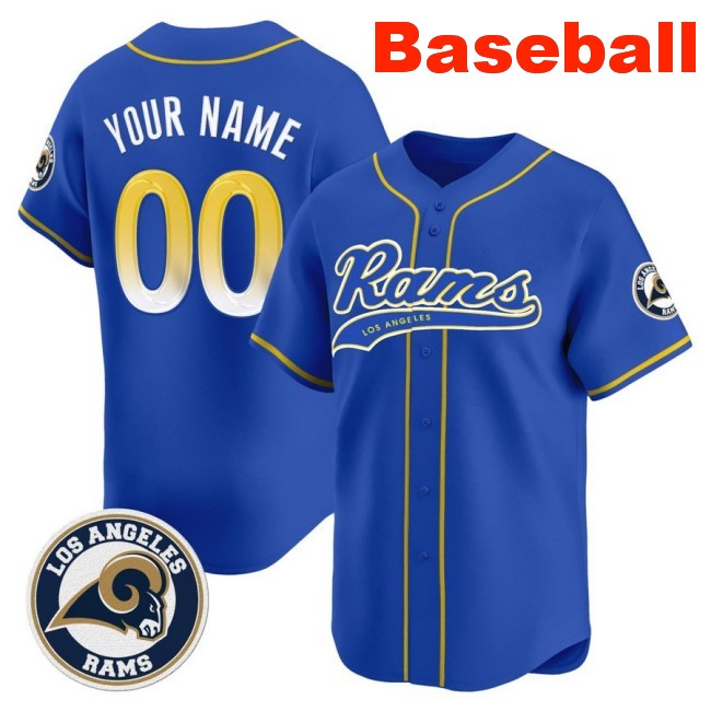 Nike Los Angeles Rams Baseball Custom Limited V2 Stitched Jersey Royal