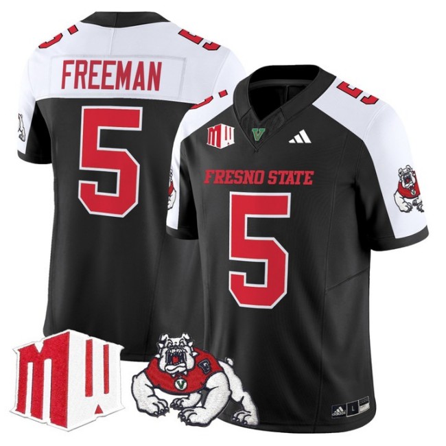 Men's Fresno State Bulldogs #5 Josiah Freeman fooball 2025 Vapor Limited Stitched Jersey Black Alternate
