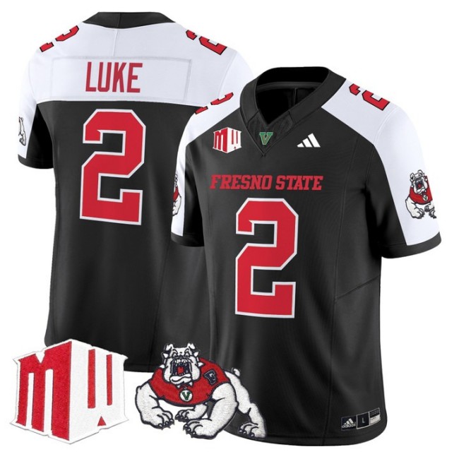 Men's Fresno State Bulldogs #2 Rayshon Luke fooball 2025 Vapor Limited Stitched Jersey Black Alternate