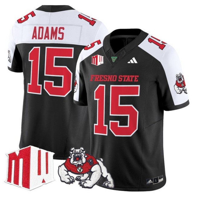 Men's Fresno State Bulldogs #15 Davante Adams fooball 2025 Vapor Limited Stitched Jersey Black Alternate