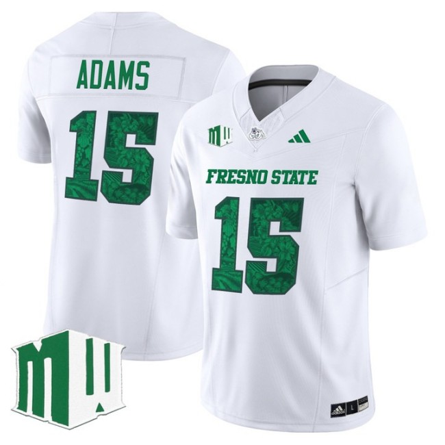 Men's Fresno State Bulldogs #15 Davante Adams 2025 'Ag Fest Edition' Vapor F.U.S.E. Limited Stitched football Jersey White