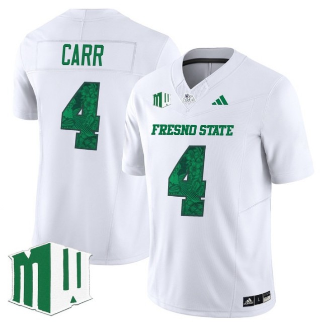 Men's Fresno State Bulldogs #4 Derek Carr 2025 'Ag Fest Edition' Vapor F.U.S.E. Limited Stitched football Jersey White