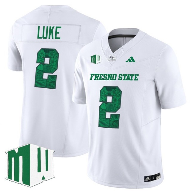 Men's Fresno State Bulldogs #2 Rayshon Luke 2025 'Ag Fest Edition' Vapor F.U.S.E. Limited Stitched football Jersey White