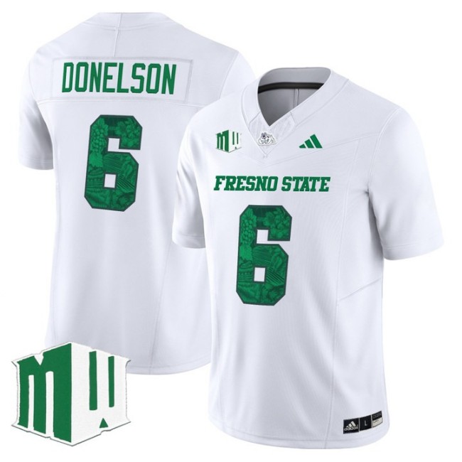 Men's Fresno State Bulldogs #6 Bryson Donelson 2025 'Ag Fest Edition' Vapor F.U.S.E. Limited Stitched football Jersey White