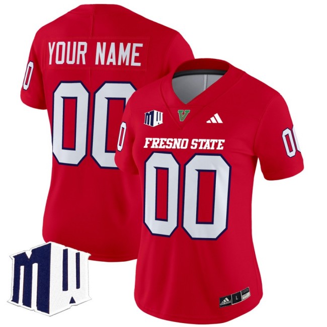 Women's Fresno State Bulldogs Custom fooball 2025 Vapor Limited Stitched Jersey Red