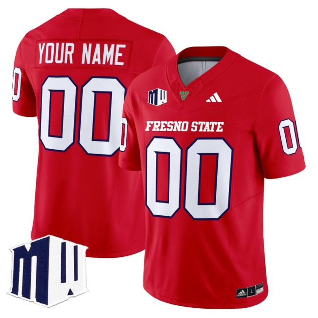 Men's Fresno State Bulldogs Custom fooball 2025 Vapor Limited Stitched Jersey Red