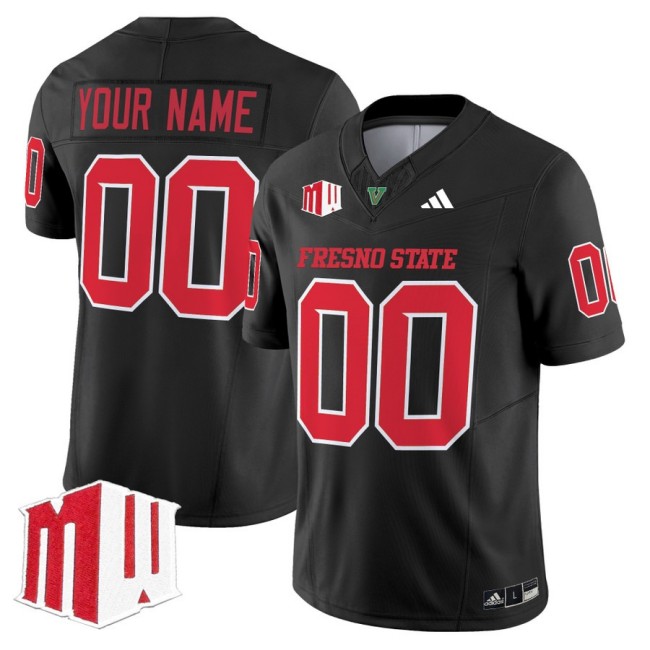 Men's Fresno State Bulldogs Custom fooball 2025 Vapor Limited Stitched Jersey Black