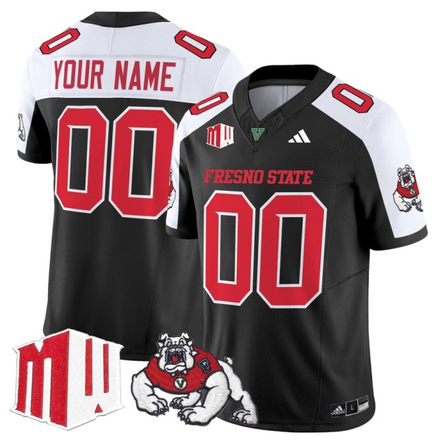 Men's Fresno State Bulldogs Custom fooball 2025 Vapor Limited Stitched Jersey Black Alternate
