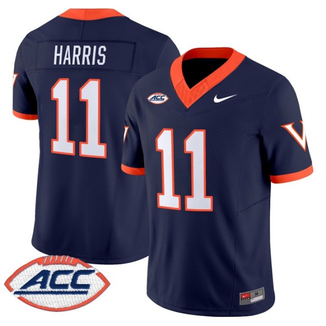 Men's Virginia Cavaliers #11 Trell Harris 1995 Throwback F.U.S.E. 2025 Vapor Limited Stitched Football Jersey Navy