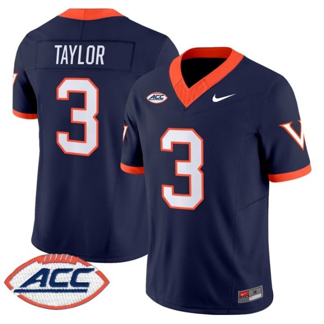 Men's Virginia Cavaliers #3 J'Mari Taylor 1995 Throwback F.U.S.E. 2025 Vapor Limited Stitched Football Jersey Navy