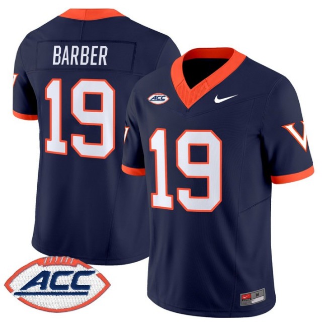 Men's Virginia Cavaliers #19 Ronde Barber 1995 Throwback F.U.S.E. 2025 Vapor Limited Stitched Football Jersey Navy