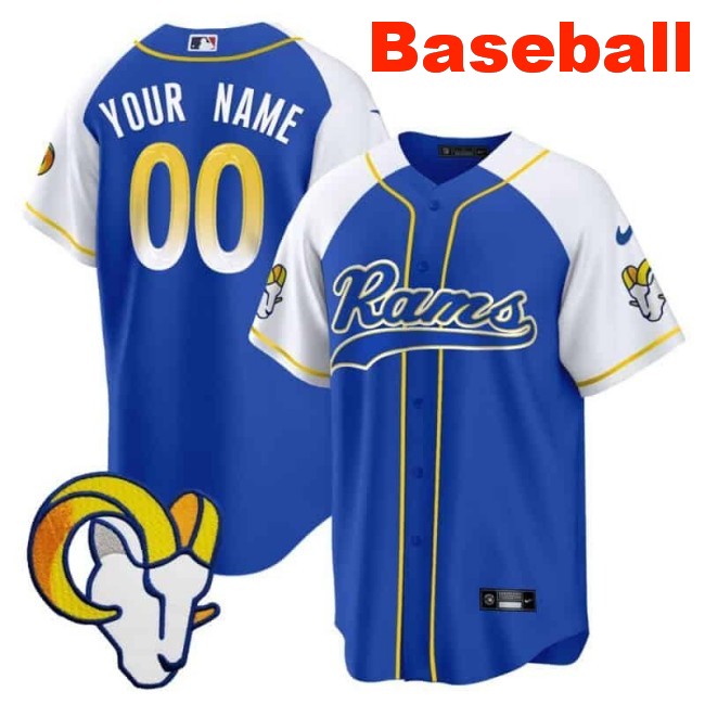 Nike Los Angeles Rams Baseball Custom Limited Stitched Jersey Royal Alternate