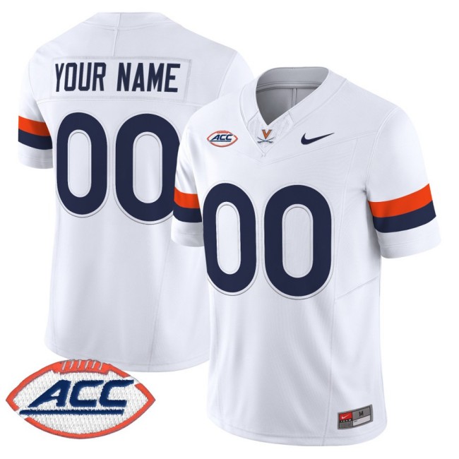 Men's Virginia Cavaliers Custom White F.U.S.E. 2025 Vapor Limited Stitched Football Jersey