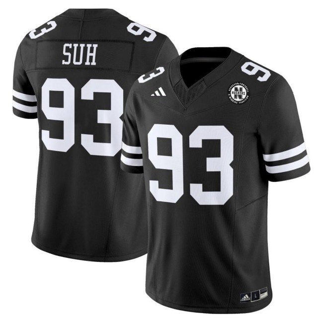 Men's Nebraska Huskers #93 Ndamukong Suh Black Vapor F.U.S.E. Limited Stitched Football Jersey