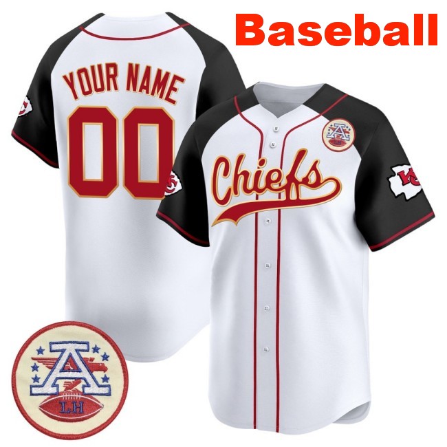 Nike Kansas City Chiefs Custom Baseball 2025 Limited Stitched Jersey Black Alternate