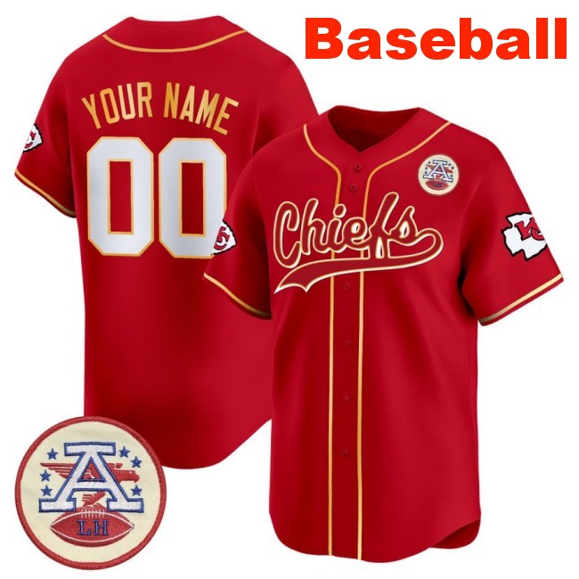 Nike Kansas City Chiefs Custom Baseball 2025 Limited Stitched Jersey Red