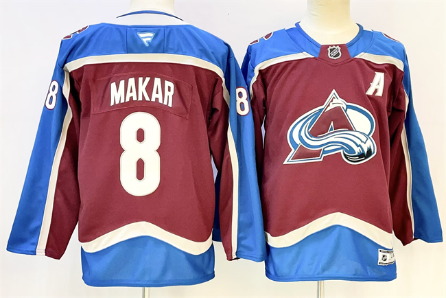 Youth Colorado Avalanche #8 Cale Makar Burgundy 2024-25 With A Patch Stitched Jersey