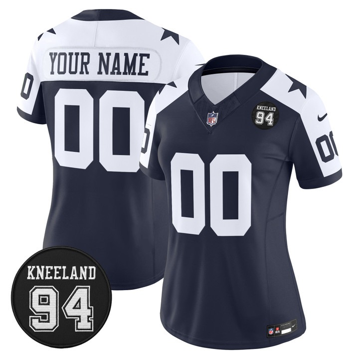 Dallas Cowboys Custom #94 Marshawn Kneeland Memorial Patch Vapor Limited Stitched Jersey Alternate