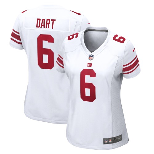 Women's New York Giants #6 Jaxson Dart Nike White Stitched Vapor Limited Jersey