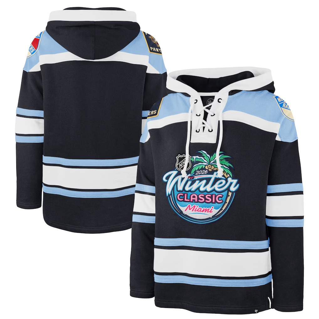 Men's 2026 NHL Winter Classic Navy Superior Lacer Hoodie - New York Rangers & Florida Panthers 