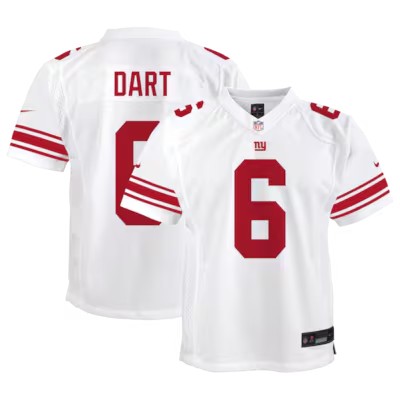 Youth New York Giants #6 Jaxson Dart White 2025 Nike Stitched Game Jersey