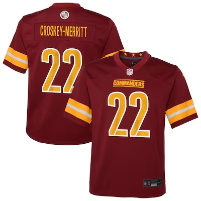 Youth Washington Commanders #22 Jacory Croskey-Merritt Burgundy 2025 Nike Team Stitched Game Jersey