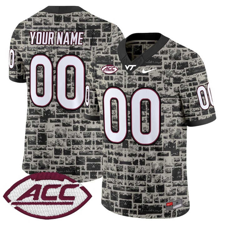 Men's Virginia Tech Hokies Custom 2025 Stone Vapor F.U.S.E. Limited Stitched football Jersey