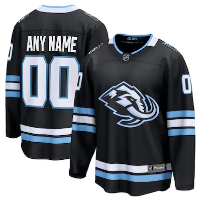Men's Utah Mammoth Custom Home Black Breakaway Stitched Jersey
