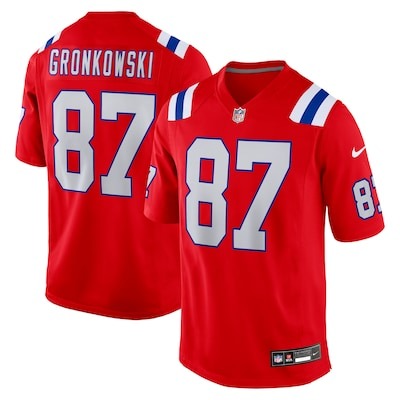 Men's New England Patriots #87 Rob Gronkowski Red Nike Alternate Retired Player Game Stitched Jersey