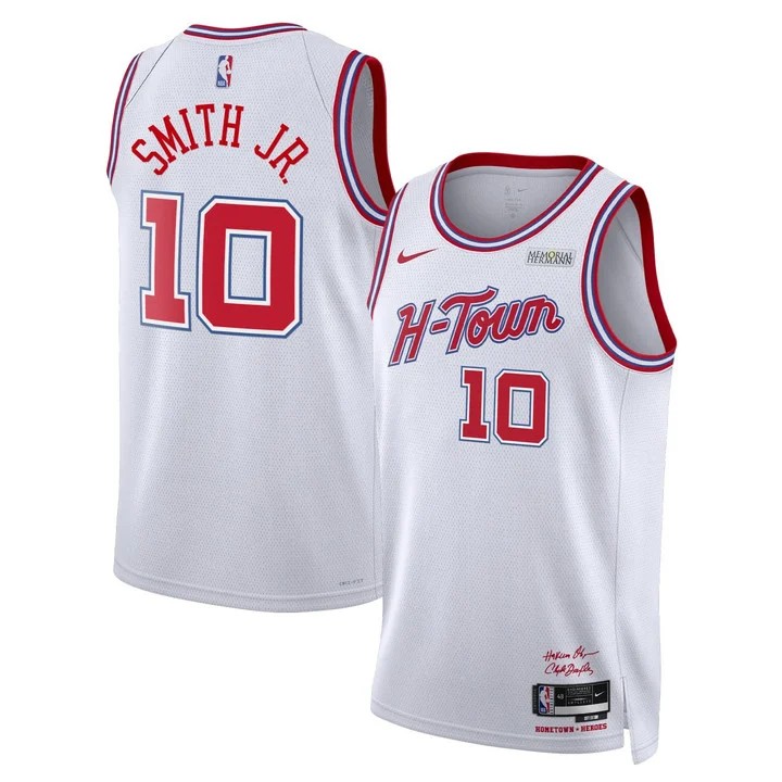 Men's Houston Rockets #10 Jabari Smith Jr. White 2025 City Edition Stitched Jersey