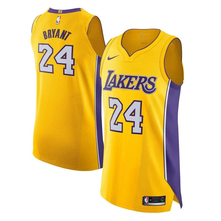 Men's Los Angeles Lakers #24 Kobe Bryant Gold Stitched Jersey