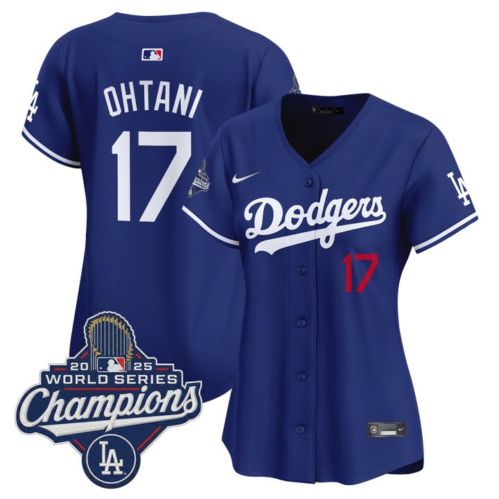 Women's Dodgers #17 Shohei Ohtani 2025 World Series Champions Nike Limited Jersey Royal