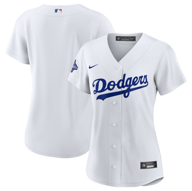 Women's Los Angeles Dodgers Blank White 2025 World Series Champions  Home Cool Base Stitched Baseball Jersey(Run Small)