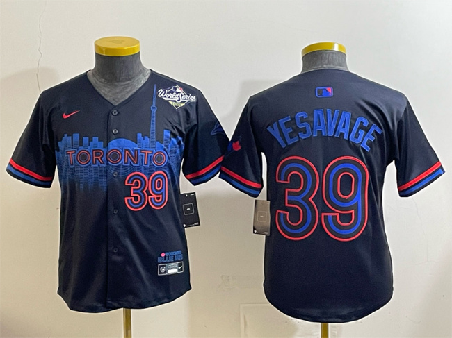 Youth Toronto Blue Jays #39 Trey Yesavage Black 2025 World Series City Connect Limited Stitched Baseball Jersey