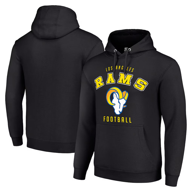 Men's Los Angeles Rams Black Pullover Hoodie