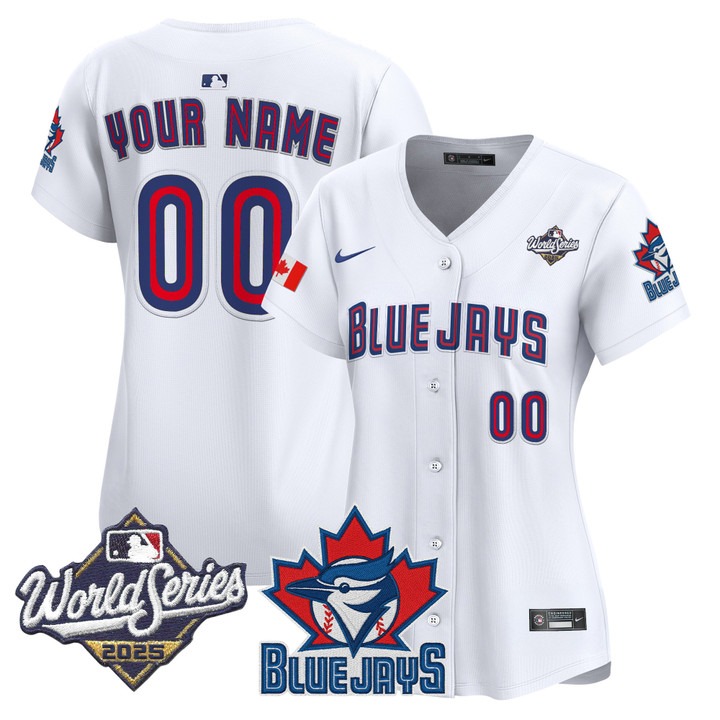 Women's Toronto Blue Jays Custom 2025 World Series V3 Limited Stitched Jersey White