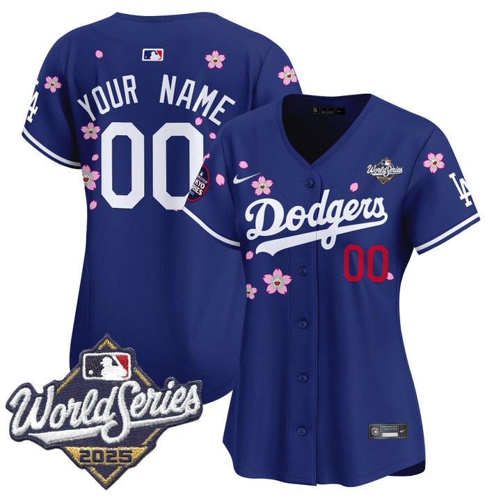 Women's Dodgers Custom 2025 World Series x Tokyo Series V2 Limited Stitched Jersey Royal