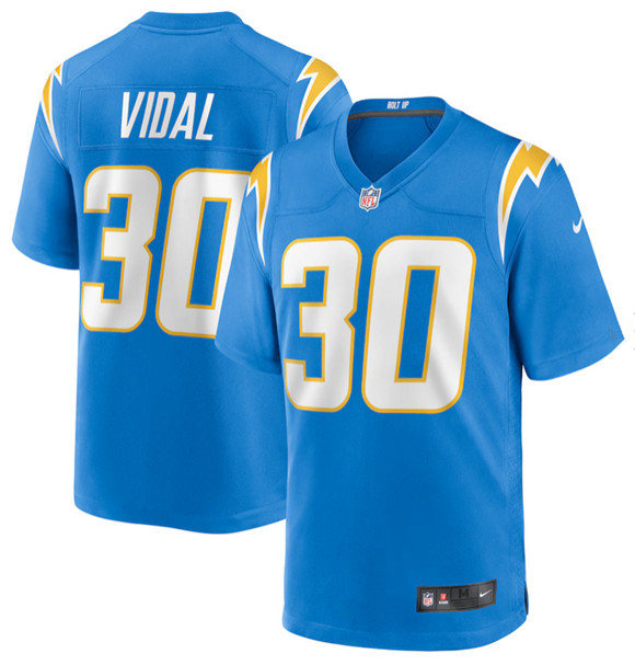 Men's Los Angeles Chargers #30 Kimani Vidal Blue 2025 Stitched Game Jersey